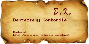 Debreczeny Konkordia névjegykártya
