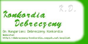 konkordia debreczeny business card